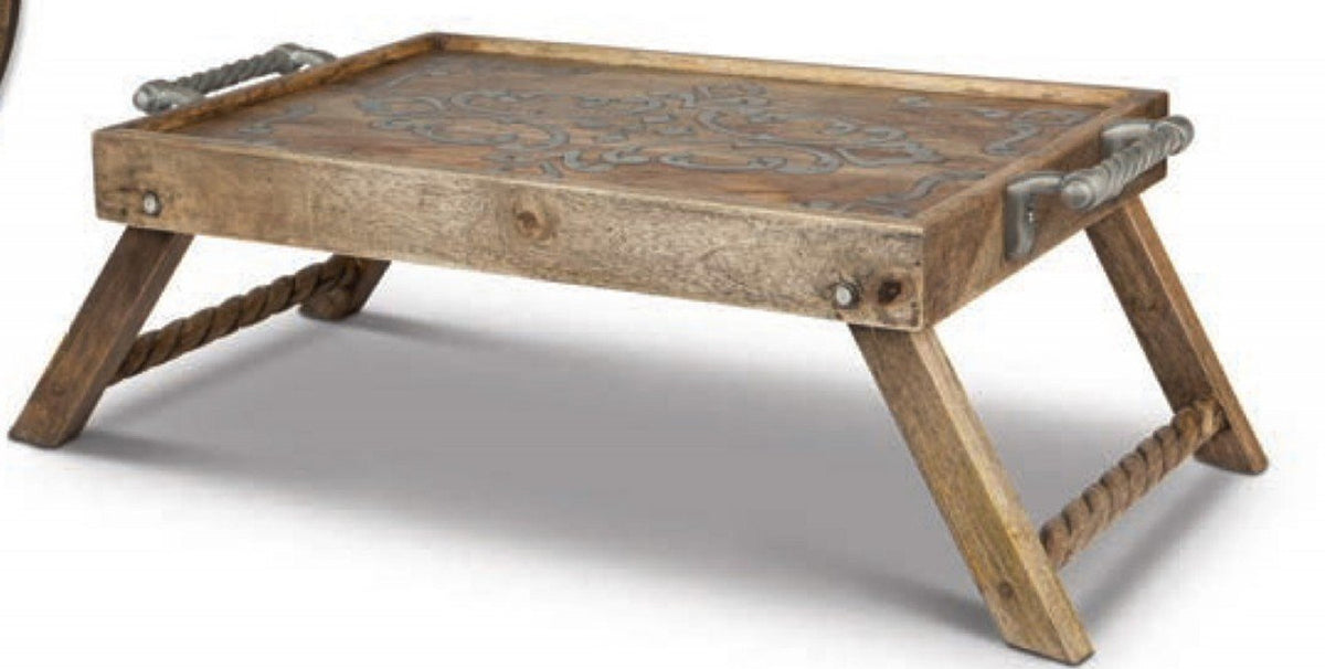 Gracious Goods Wood & Metal Bed Tray Vonda's Gifts