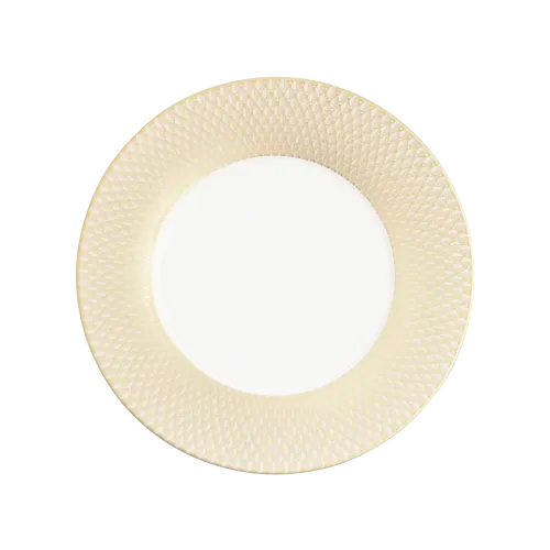 Christofle Malmaison Impériale Porcelain Underplate Gold Finish
