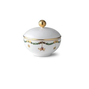 Star Fluted Christmas Sugar Bowl with Lid, 15 cl