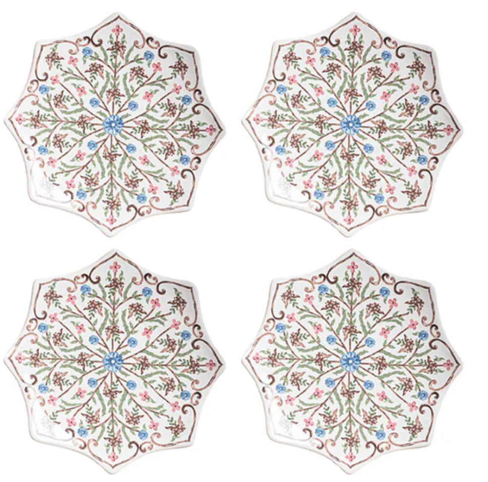 Juliska Villa Seville Scalloped Side/Cocktail Plate Set/4 - Chambray