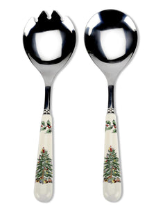 Spode Christmas Tree Set of 2 Salad Servers