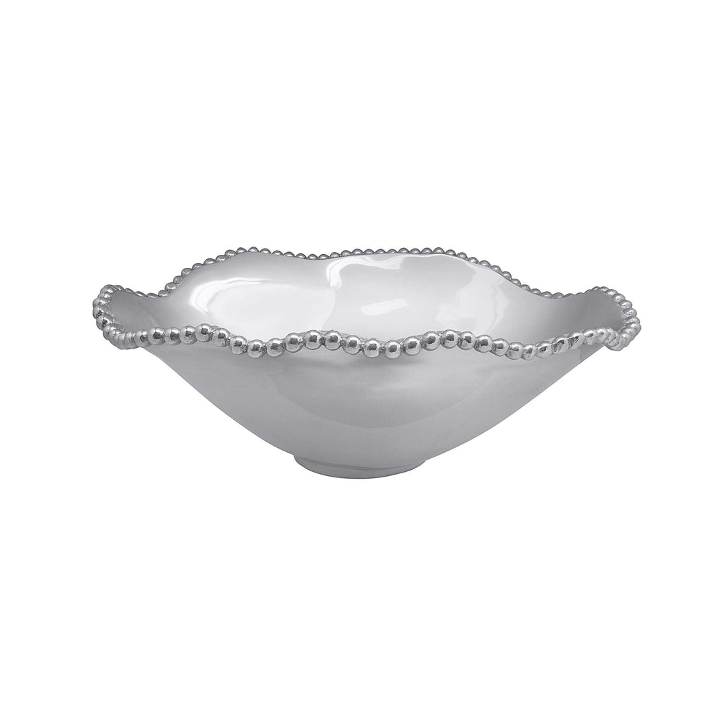 Mariposa Pearled Oval Wavy Serving Bowl