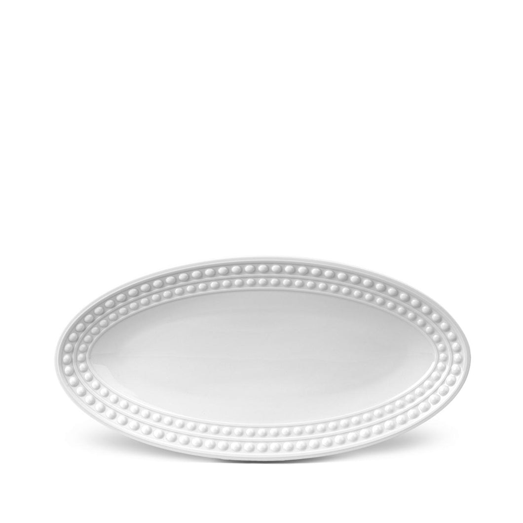 L 'Objet Perlee White Oval Platter - Small