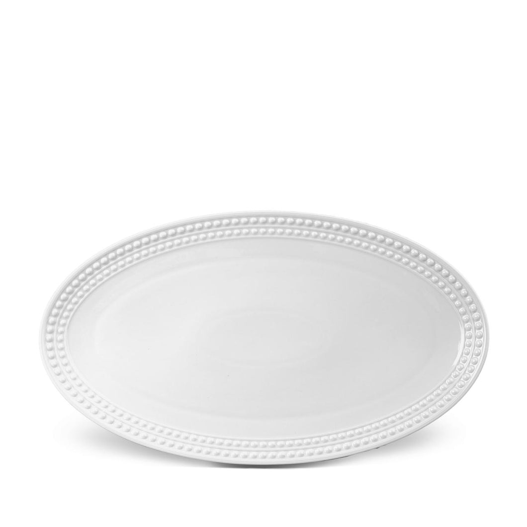 L 'Objet Perlee White Oval Platter - Large