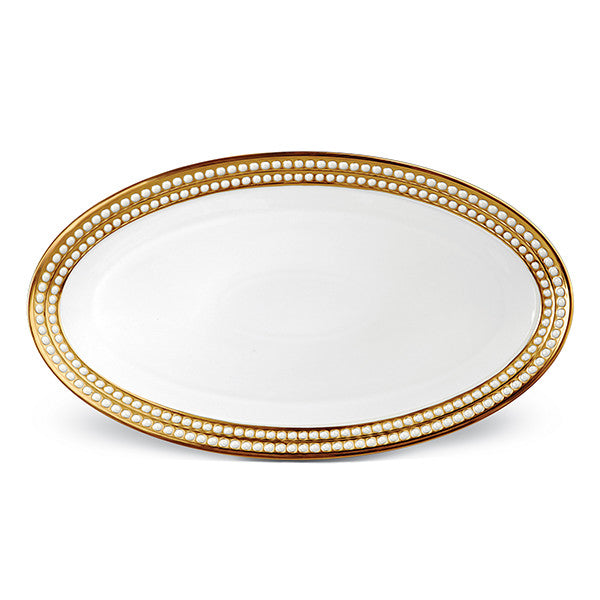 L'Objet Perlee Gold Oval Platter, small