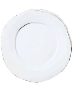 Vietri Lastra American Dinner Plate, White