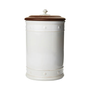 Juliska Berry & Thread Whitewash 13" Canister with Wooden Lid