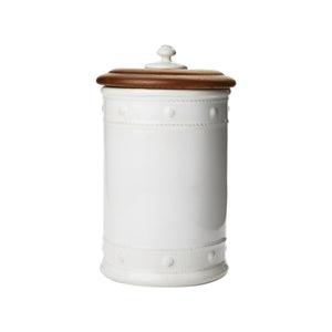 Juliska Berry & Thread Whitewash 11.5" Canister with Wooden Lid