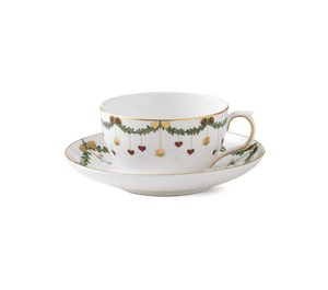 Royal Copenhagen Star Fluted Christmas Teacup & Saucer