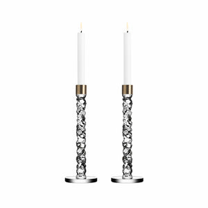 Orrefors Carat Brass Candle stick S/2 Large